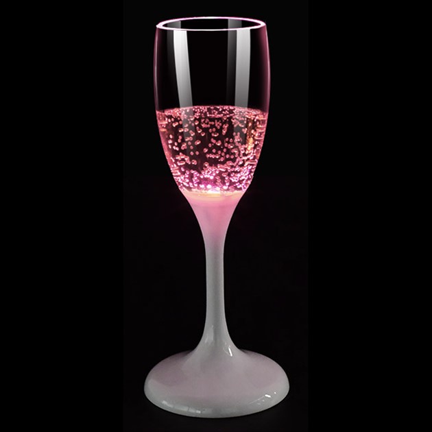 Champagneglas LED rosa